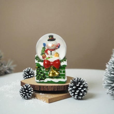Sneeuwbal Sneeuwpop met rode strik - Compacte kerstdecoratie