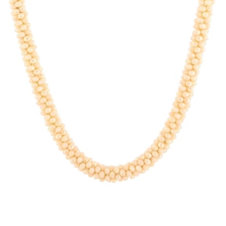 ketting - kralen - strass - off white - 45 cm