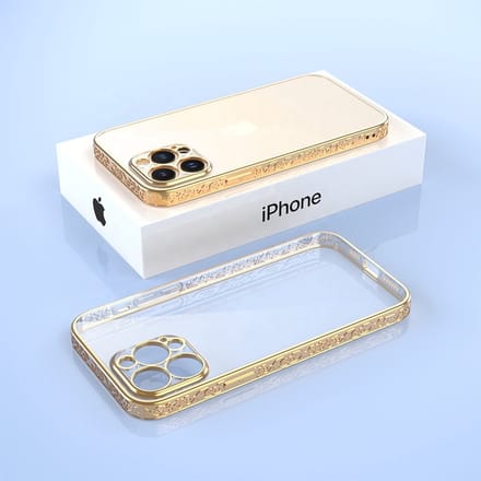 Smartphonica iPhone 13 Pro Max hoesje met 3D metallic opdruk - Goud geschikt voor iPhone 13 Pro Max