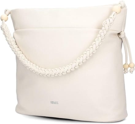 Schoudertas - Dames tas - Dagelijks gebruik - Boho pareldetails - 12 liter - Wit