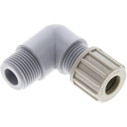 10x8mm & G3/8'' PA L-Vorm Knelfitting Buitendraad 10bar