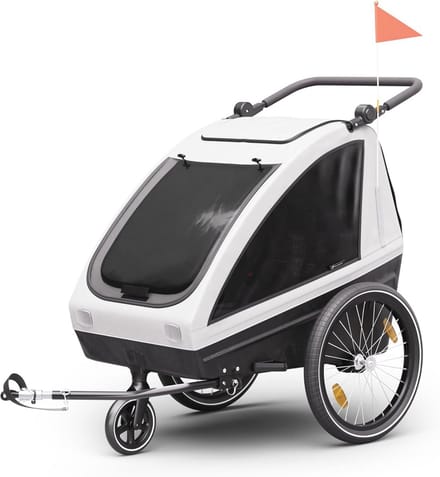Kinderwagen met 2 cabines en verstelbare zithoogte voor kinderen