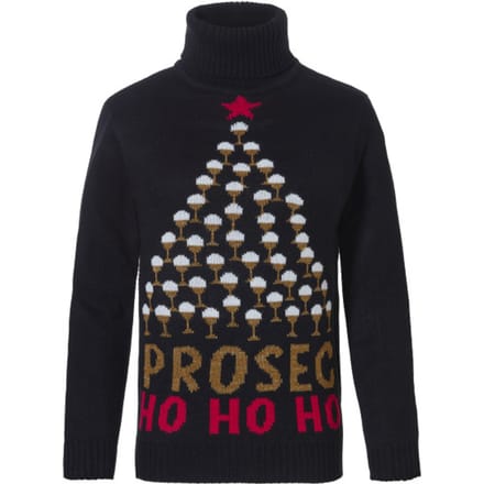 Dames Kersttrui Coltrui Zwart Prosec Ho Ho Ho - Maat S