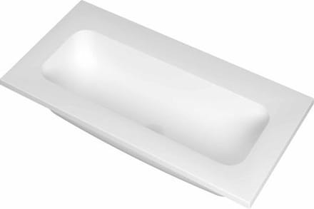 INK Reflekt polystone wastafel zonder kraangat 80 x 40 x 1,5 cm, mat wit