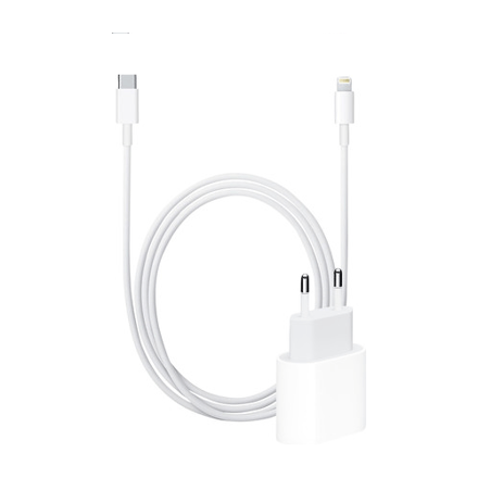 Snellader met adapter geschikt voor Apple geschikt voor Apple iPhone en iPad 20 W + Lightning Kabel - Oplader - Wit - USB C