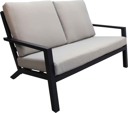 Loungebank Bezano | 2-persoons | Matt Black/Off White | Aluminium