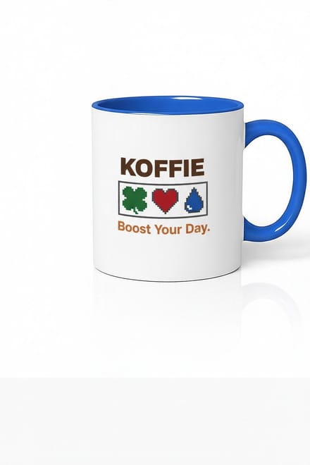 Koffie Boost Mok - Pixel Design Koffiemok 330ml
