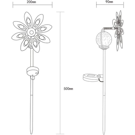 Globo LED grondspies lamp 36576, roestbruin, metaal, glas