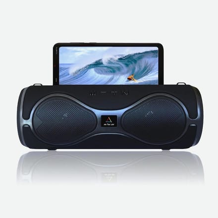 Moderne Bluetooth 5.0 luidspreker met LED verlichting, zwart - Draagbare luidspreker voor smartphones, tablets en laptops