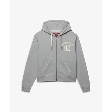 Superdry Athletic Essentials Relaxed Crop Sweatshirt Met Rits Grijs M Vrouw