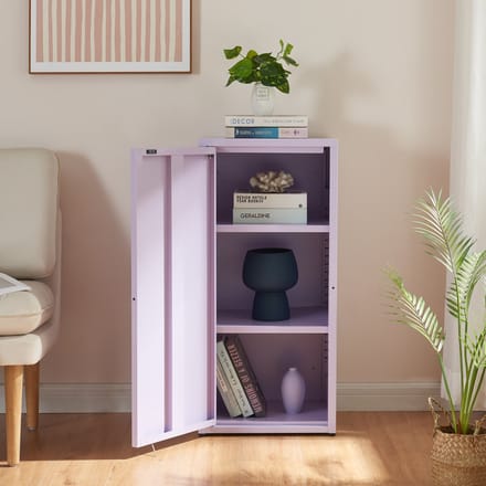 Metalen kast Burlöv 88x40x35 cm paars [en.casa]