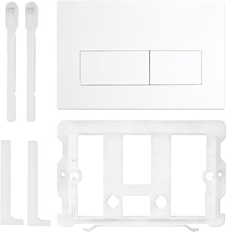 Drukplaat Toilet - Spoelplaat - Dubbel Spoelen - Stil Spoelproces - 165 x 245 mm - Wit