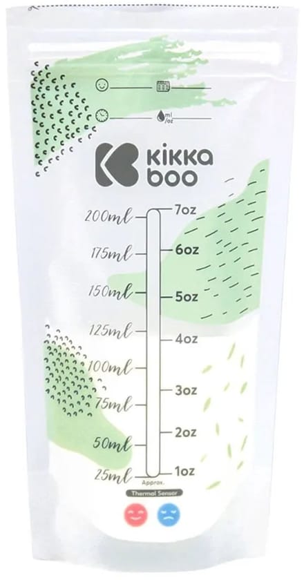 Kikkaboo Lactty Melkbewaarzakjes Met Temperatuursensor 50 Stuks Transparant