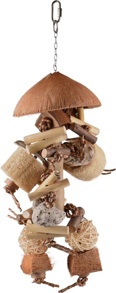 Flamingo Sully - Speelgoed Vogel - Vs Sully Met Kokos + Luffa Natuur 50cm - 1st - 127251 - 1st