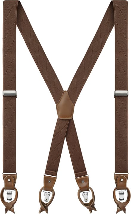 Vexel | Bruine X-vormige Bretels met Diamantpatroon