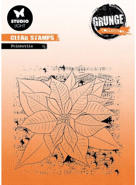Studio Light Grunge Collection Clear Stamp Poinsettia