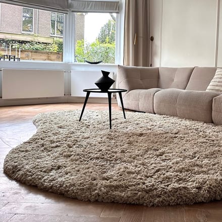 Organisch Hoogpolig Vloerkleed Pilo Beige Polyester Interieur05 - 240 x 340 cm - (XL)