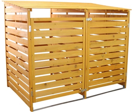 Containerombouw dubbel hout - bruin - 149x92x122cm - met slot