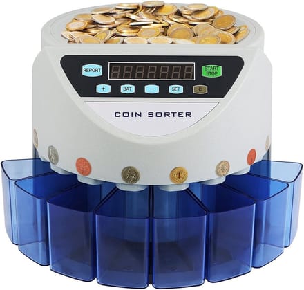 Munten Tellers Machine - Geld Sorteerder - Munten Tellen - Automatisch Sorteren - 300 Munten/Min - Grijs