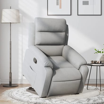 Vidaxl Verstelbare Fauteuil, Lichtgrijs, Bekleed met Stof