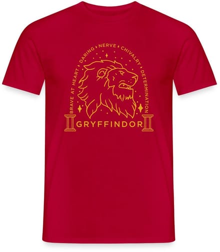Harry Potter Griffoendor Lineart T-Shirt Heren