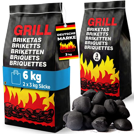 Deuba Houtskool - 2x3 kg Briketten - BBQ Grill
