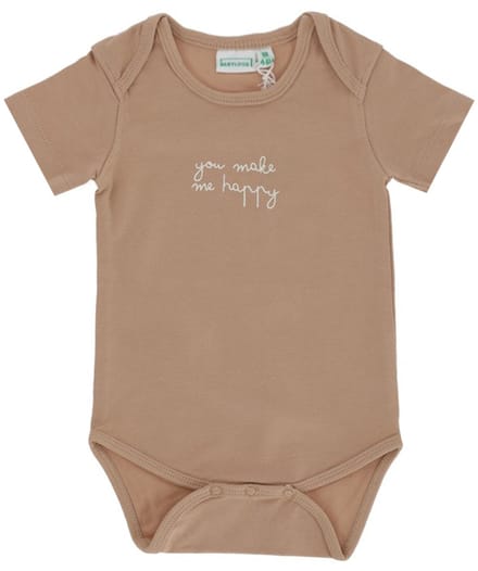 Babylook Romper Korte Mouw - Maat 68 - Warm Taupe