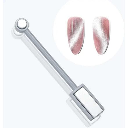 Bâton magnétique multifonction à double extrémité pour nail art œil de chat, pour vernis gel, outil de manucure en gel œil de chat 1pc white