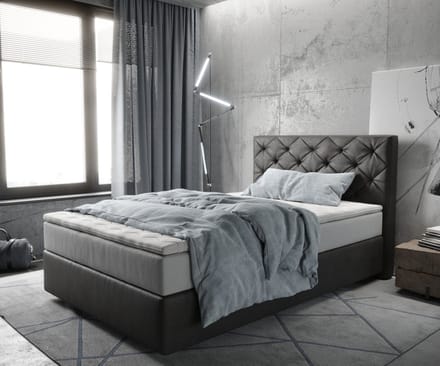 Boxspringbed Dream-Great Microvezel Antraciet Vintage 120x200 cm TFK Matras en Topper