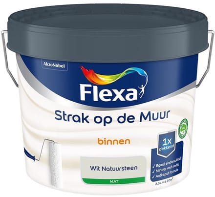 Flexa - Strak Op De Muur Binnen Mat - Wit Natuursteen - Mengverf - 2,5 L