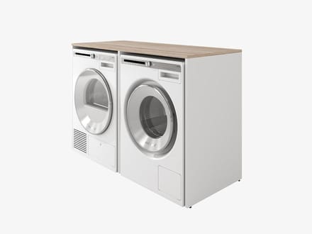 Wasmachinekast - Opbouwunit Kast - Ruimte Organiseren - Modulaire Constructie - 130 cm Breed - Wit Sonoma Eiken