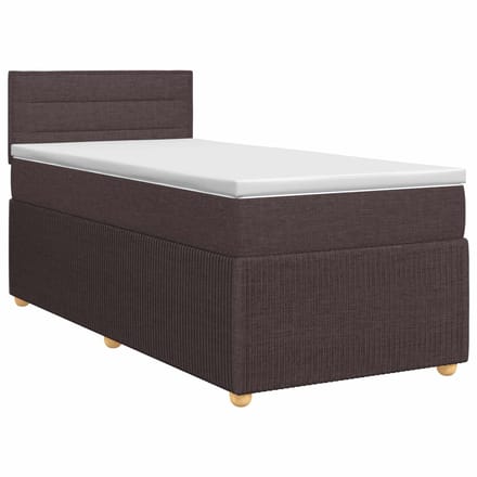 vidaXL - Boxspringbed - met - matras - Donkerbruin - 90 - x - 200 - cm - Stof