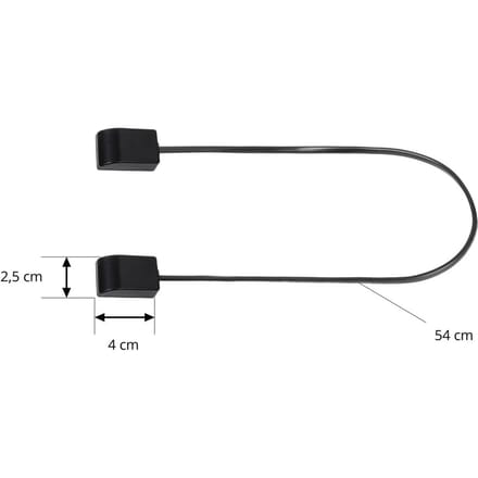 Lindby stekker Lumaro, kabellengte 54 cm, zwart, PVC