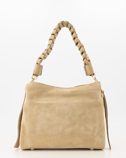 TAS - crossbody- Suede Bag - zandkleur