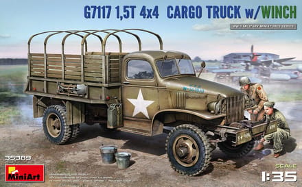 MiniArt Modelbouwpakket Militaire voertuigen - 35389 1,5T 4X4 G7117 Cargo Truck with Winch Plastic - 1:35 - Modelbouw