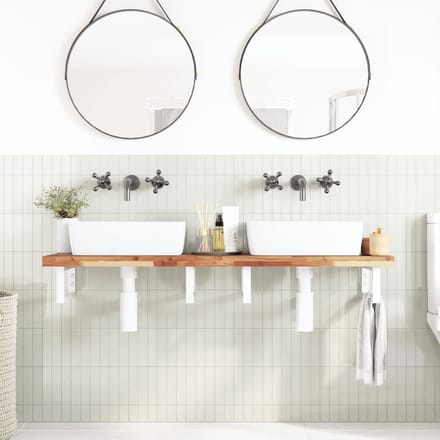 vidaXL - Badkamer - wandschap - staal - en - massief - acaciahout