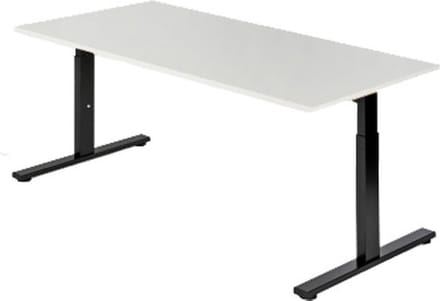 Presto R - Verstelbaar bureau - 140x80 - Wit - Zwart frame