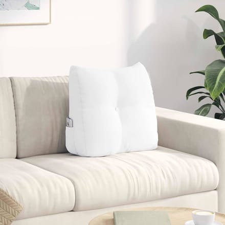 vidaXL - Rugkussen - Wit - 45 - x - 24 - x - 50 - cm - Stof