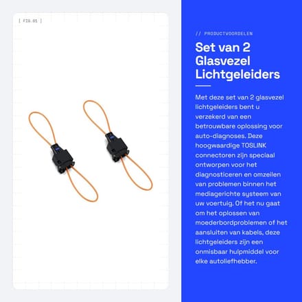 Dailygoods - Set van 2 Glasvezel Lichtgeleiders voor Auto Diagnose - TOSLINK Connectoren