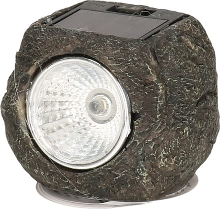 Cepewa LED lamp/spot - solar verlichting - steen vorm - 13 x 9 cm - tuin verlichting