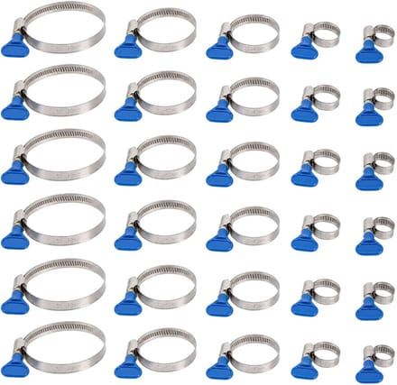 Dailygoods - Slangklemmen Set van 30 Stuks - Roestvrij Staal 10-70 mm