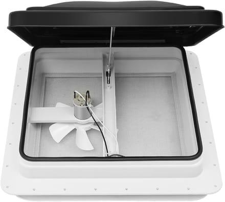 Dakluik Camper - Ventilatie Luik - Ventilatie Caravan - Met Hor - 42 x 42 cm - Wit Zwart