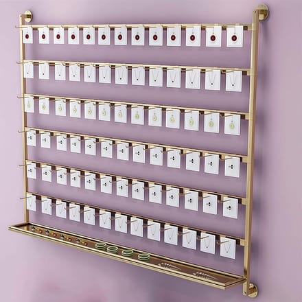 Sieraden organizer - Opbergrek - Sieraden presenteren - Verstelbare haken - 120 cm hoogte - Goud