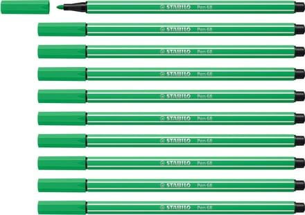 STABILO Pen 68 - Premium Viltstift - Licht Smaragdgroen - Doos 10 stuks