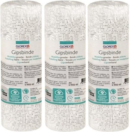Keratex Gips verband - 3x - 2 meter x 16 cm - gipsverband - gipsen - buik gipsen - gipsbuik