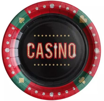 Wegwerpbordjes casino 22cm - 6st - karton