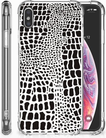 Back Cover voor Apple iPhone Xs Max Case Anti-shock Slangenprint