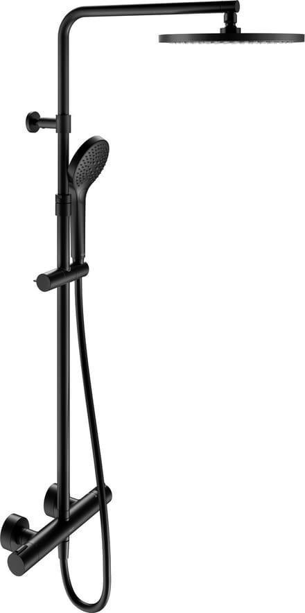 Keuco Plan blue - Doucheset met thermostaat, diameter 25 cm, 3 jets, mat zwart 53926372321