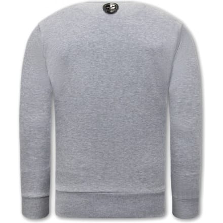 Heren Sweater met Print - El Narco - Grijs