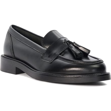 Dune Garda Leren Vrouwen Zwarte Loafers